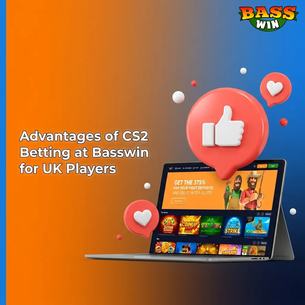Basswin CS2 betting advantages for UK players including welcome bonus, GBP payments, mobile app and 24/7 support