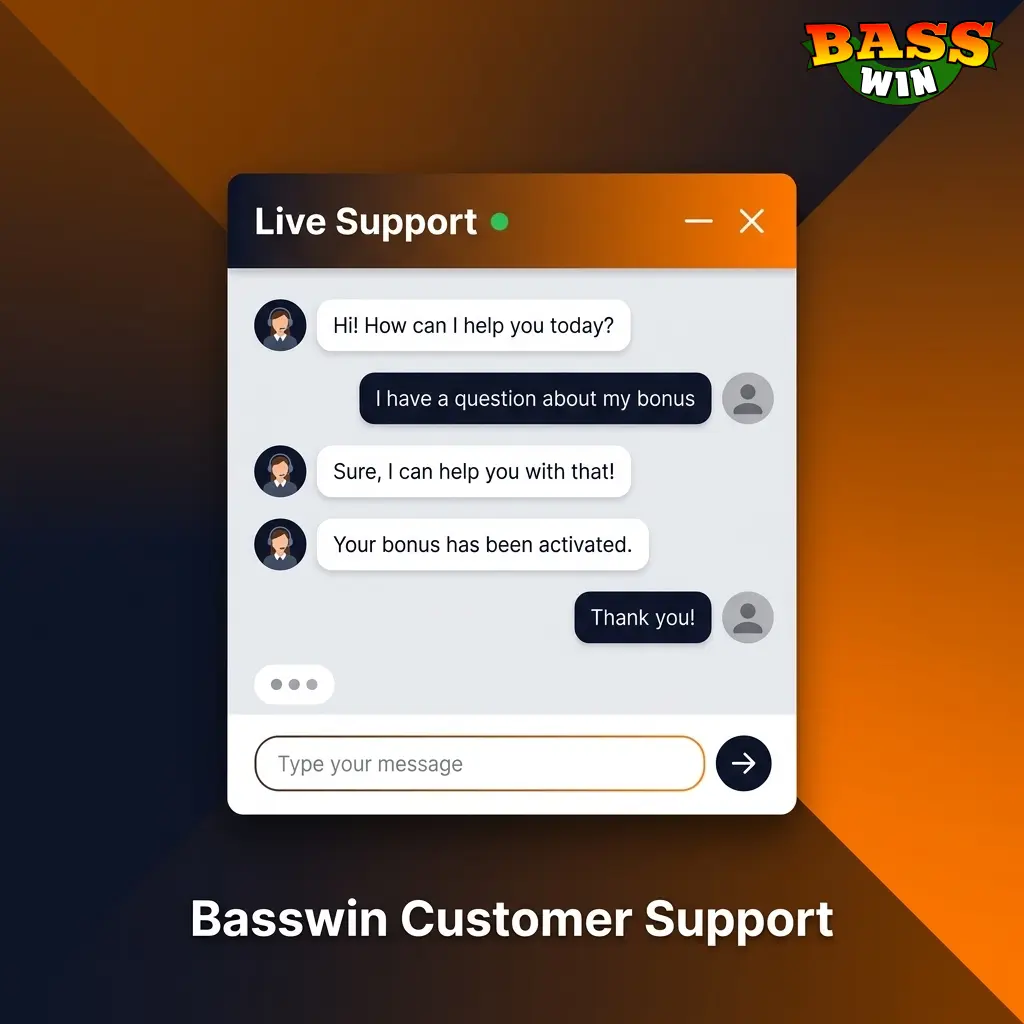Basswin customer support team available 24/7 via live chat and email to assist UK players with account and payment queries