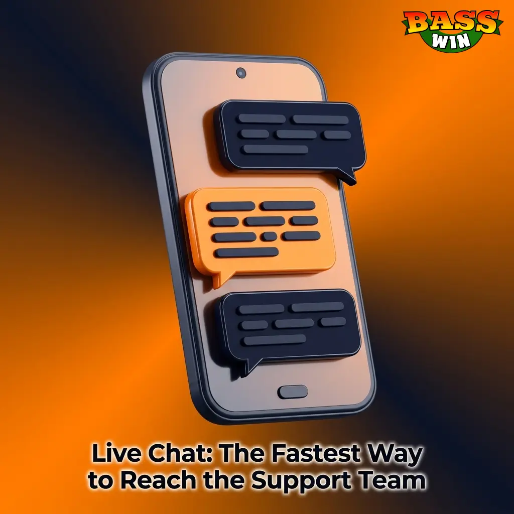 Basswin live chat support icon on website for fast player assistance within minutes