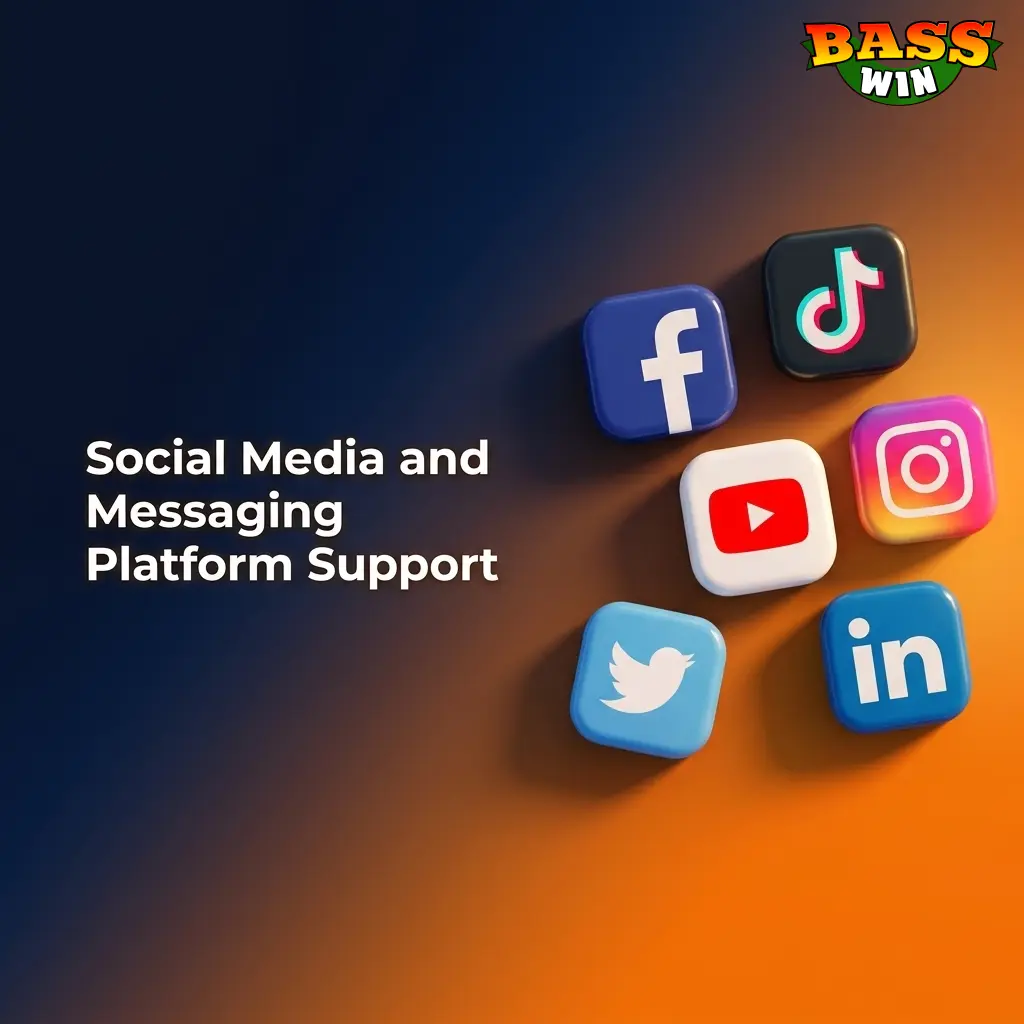 Basswin social media and messaging platform support options including Telegram channel for queries and announcements