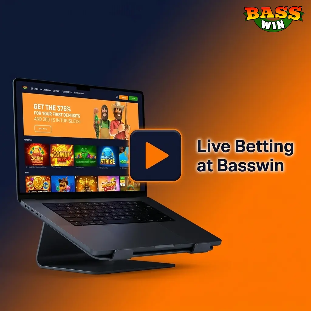 Live betting dashboard at Basswin showing in-play odds and markets across 20+ sports including football and tennis