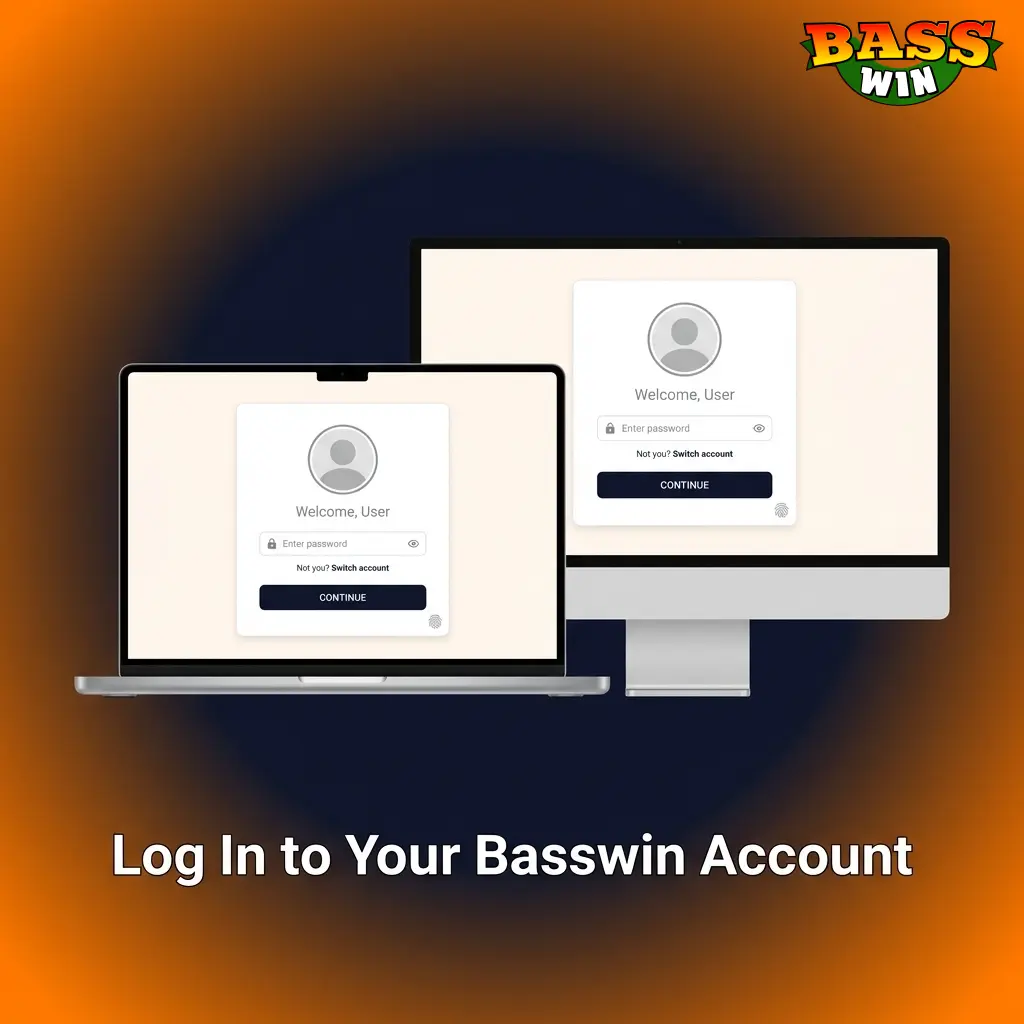 Basswin login page with step-by-step instructions to access your account dashboard, balance, and platform features