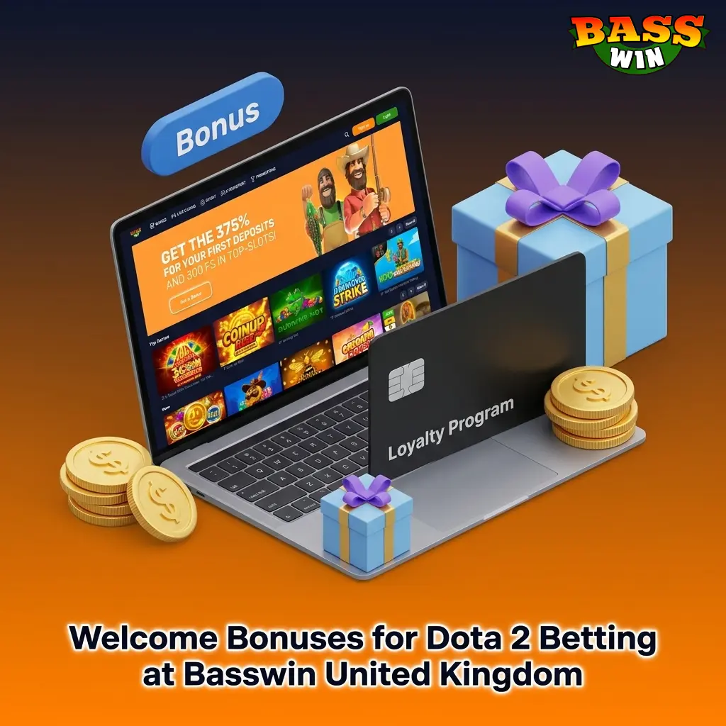 Basswin UK welcome bonus 375% plus 300 Free Spins on first deposit for Dota 2 betting registration steps